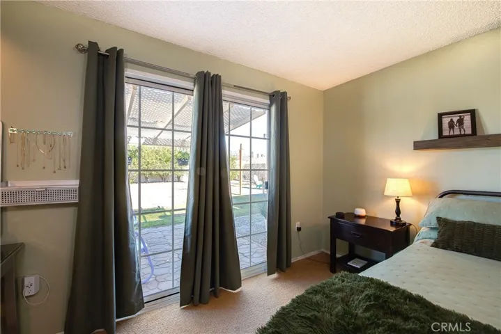 Looking out to the private master bedroom patio.