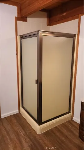 Unit B Down stairs bathroom off of kitchen with shower.