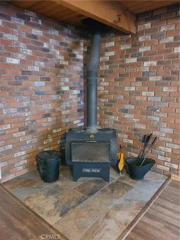Unit A wood stove.