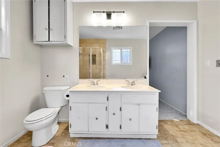 double sinks in the primary bathroom.