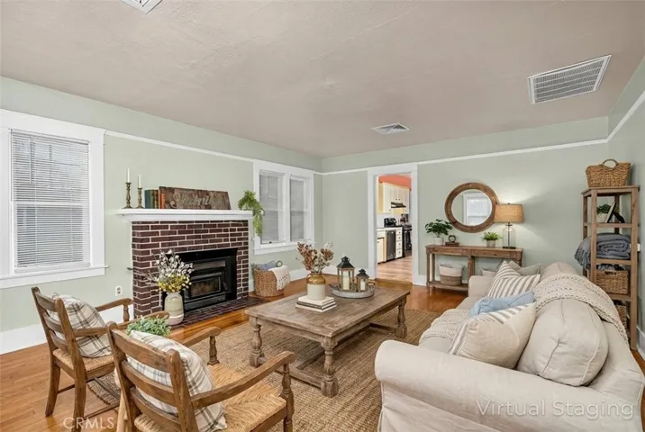 living room with virtual staging