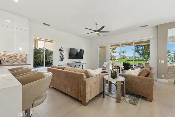 Kitchen opens to family room