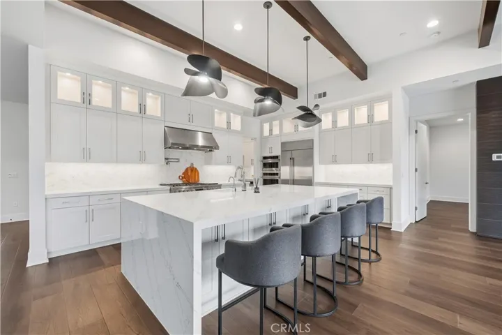 Custom kitchen with oversized island