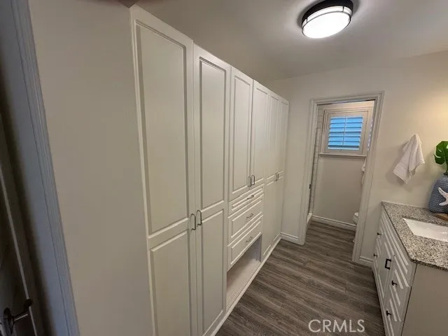 Deep closets and storage in the primary bath