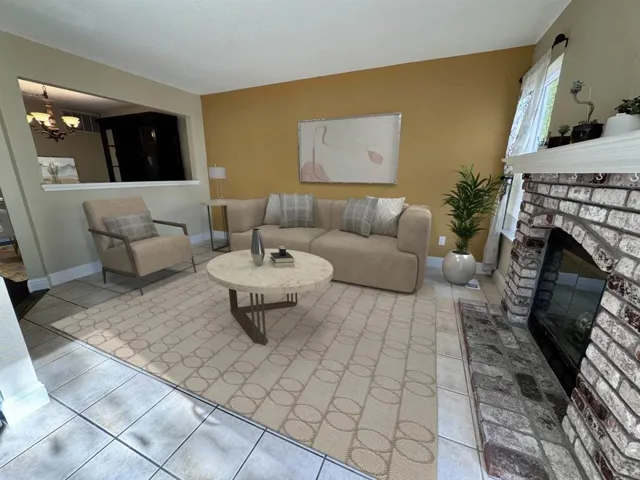 This area works as a family room or an eat-in kitchen nook!