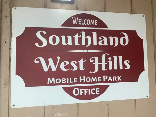 Mobile Park Sign at management Office.