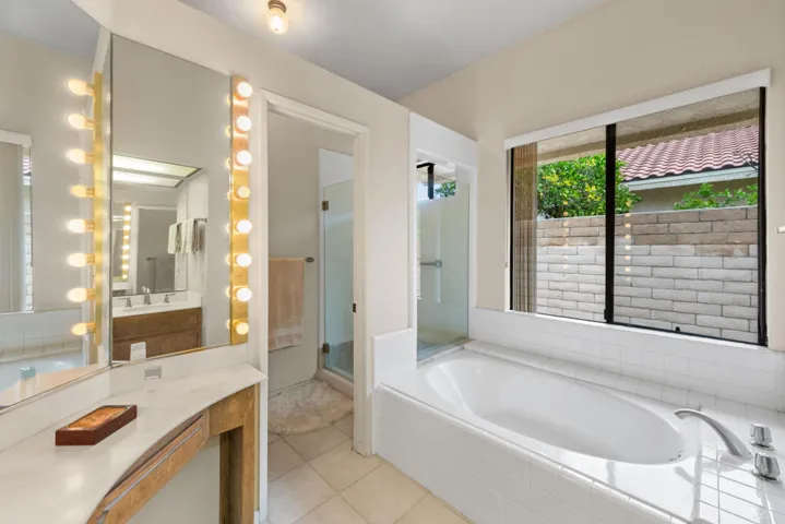 Vanity, Separate Tub + Shower