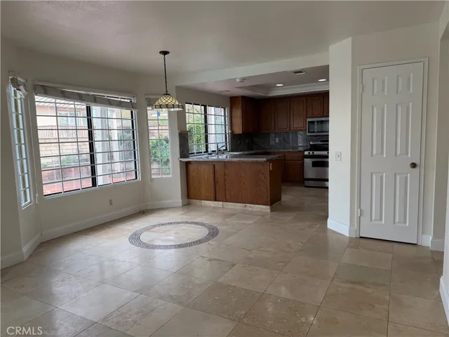 Kitchen open up to dining area