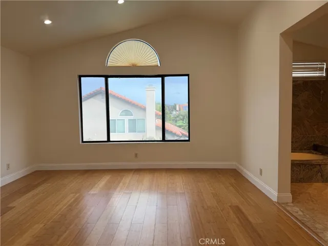 Master bedroom with walk-in bathroom