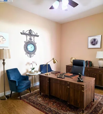 Office room is virtually staged.