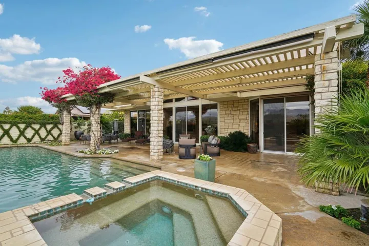 Patio length trellis for sun protection