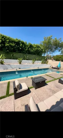 Pool with waterfall