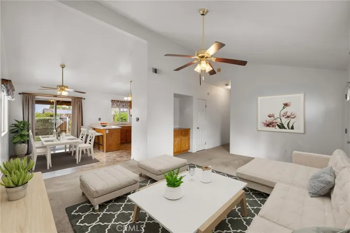 Digitally Staged photo of living room.