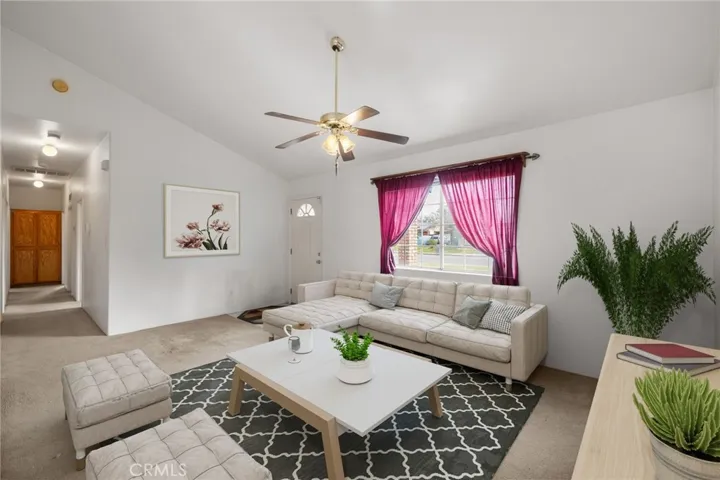 Staged photo of living room