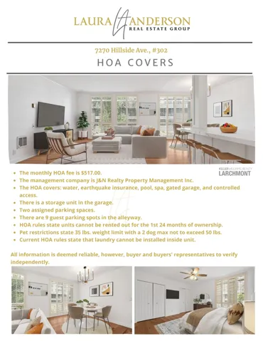 HOA Covers 7270 Hillside 302
