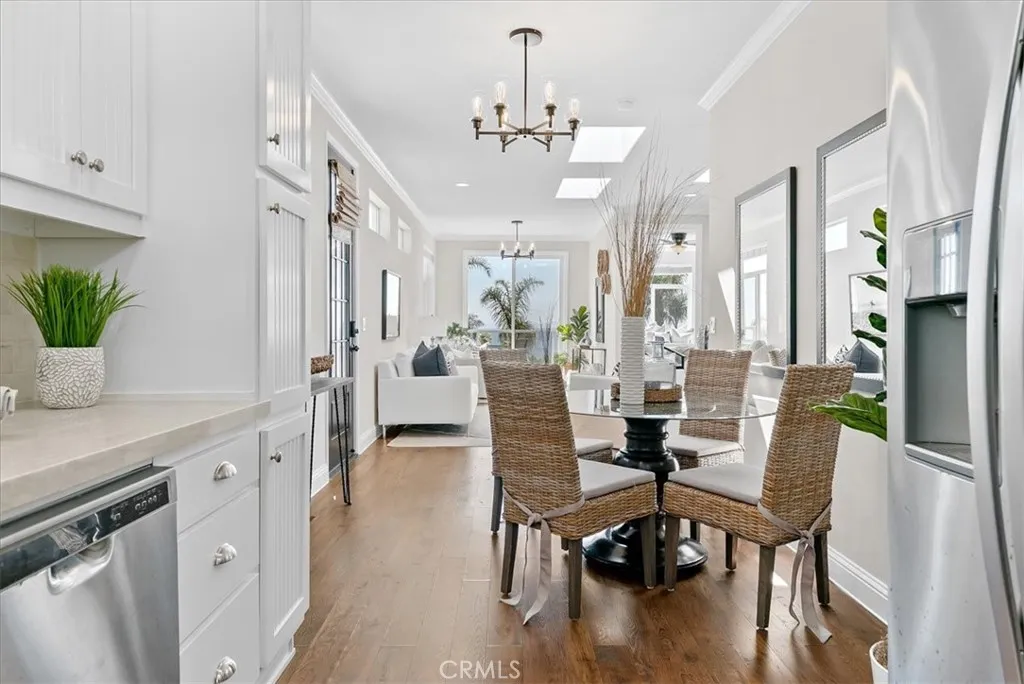 Dining Area with new Chandelier