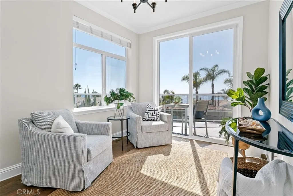 Niche Seating Area off Living Room with Ocean Backdrop