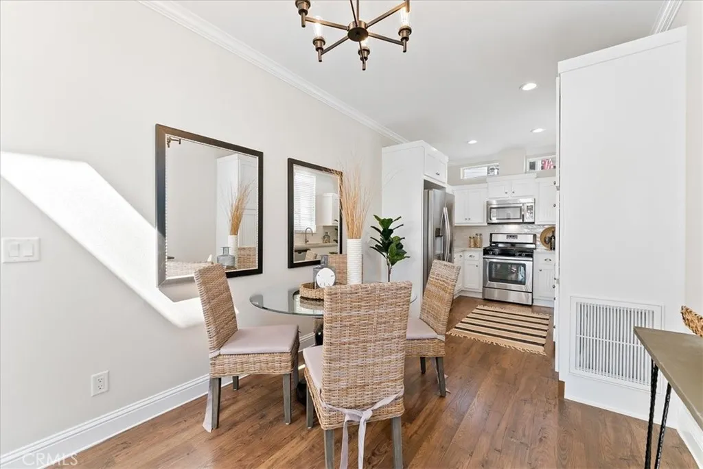 Dining Area with New Chandelier