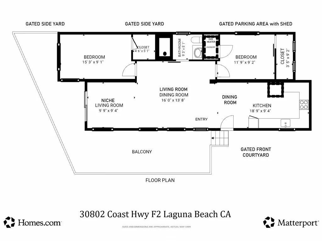 Floorplan courtesy of Homes.com Matterport. Layout and dimensions are approximate. Buyer to verify. Come "sea"!