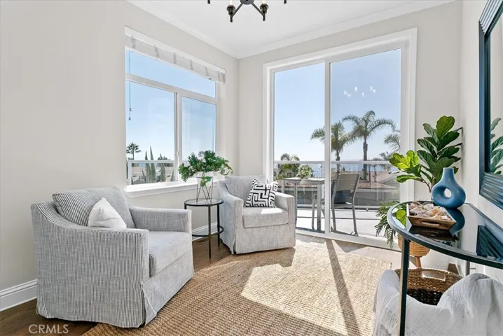 Niche Seating Area off Living Room with Ocean Backdrop