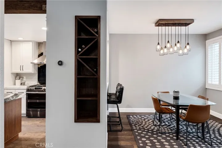 Built in wine bottle storage
