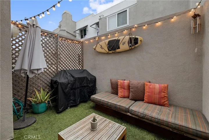 Spacious balcony off living room
