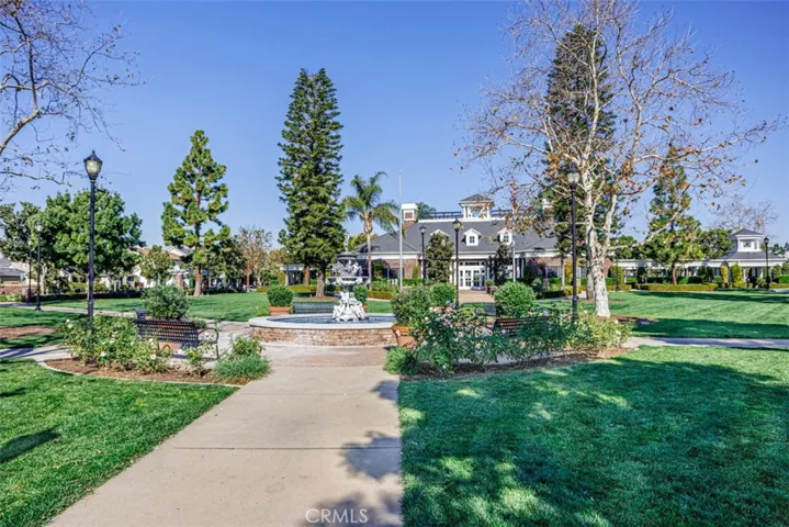 Columbus Square park and clubhouse.