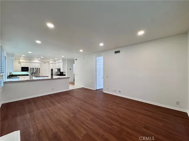 Family room with view to kitchen
