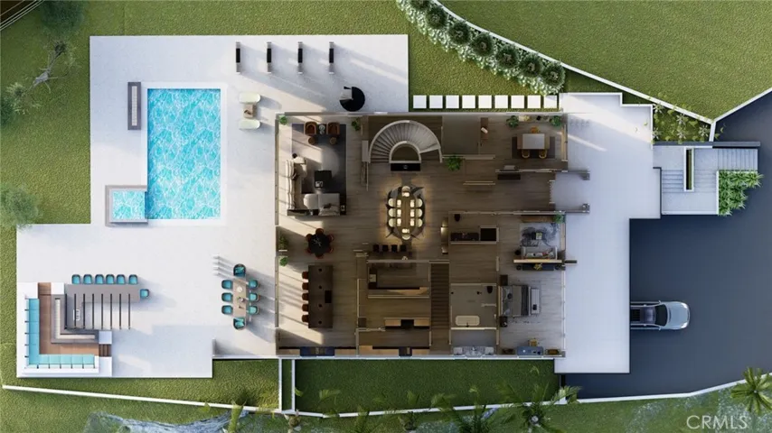 Rendering for floor plan for ground floor.