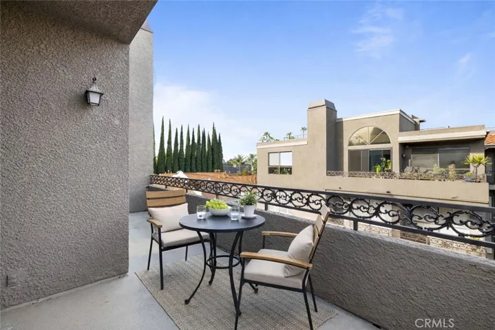 Virtually staged private balcony