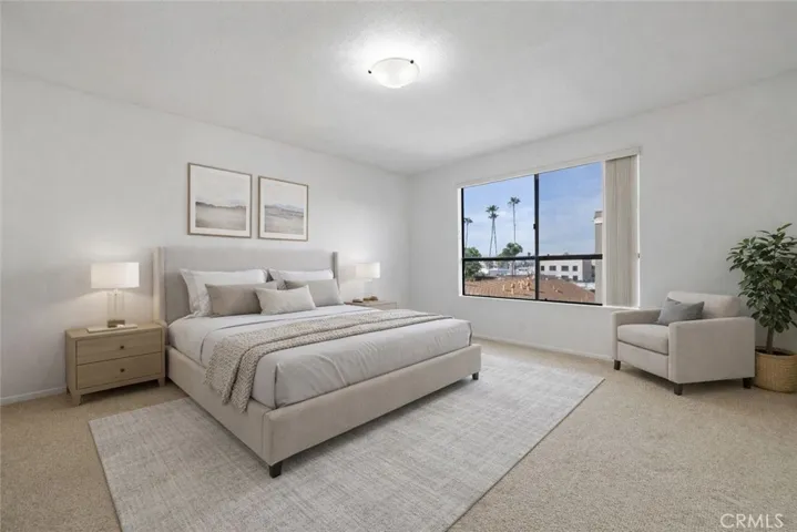 Virtually staged Primary bedroom