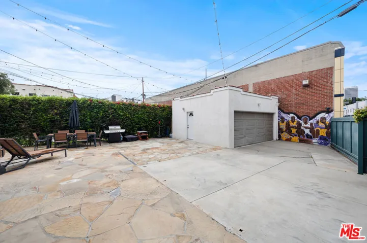 The paved yard also provided e