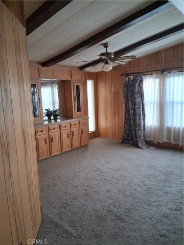 Living room with built-in china cabinet
