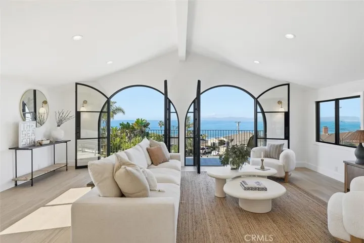 ocean views from arched iron doors