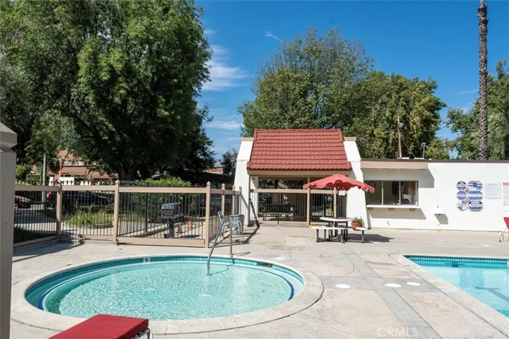 Relaxing pool areas within the Rockpointe community