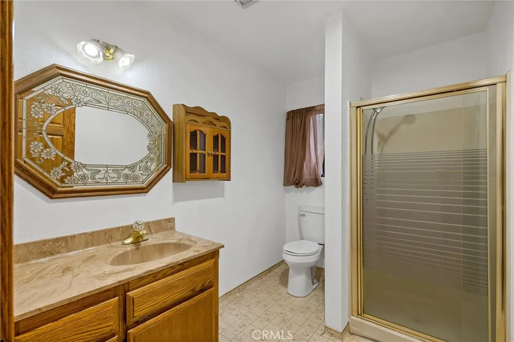 Bathroom off kitchen/garage