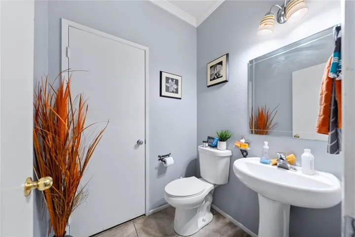 1/2 bathroom downstairs. Build shower in the door behind it's a closet area.