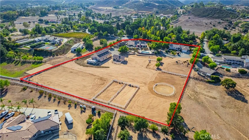 Aerial from rear of property - showcasing fully useable 5.14 acres