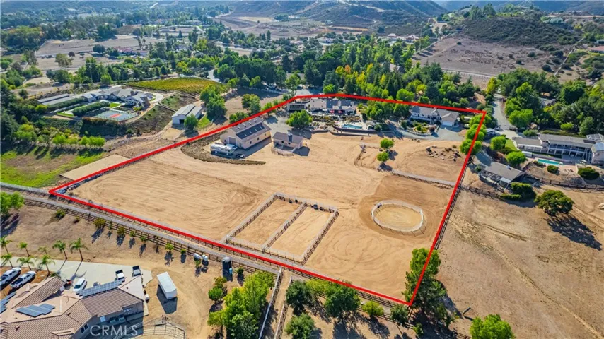 Aerial from rear of property - showcasing fully useable 5.14 acres