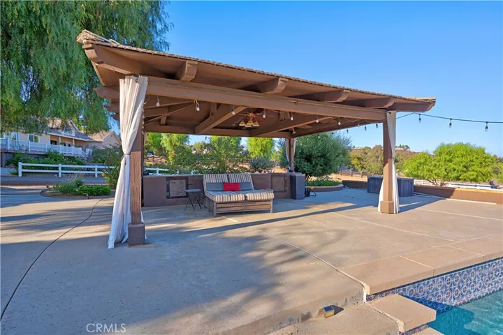 Cabana Area by pool - has utility sink and fan