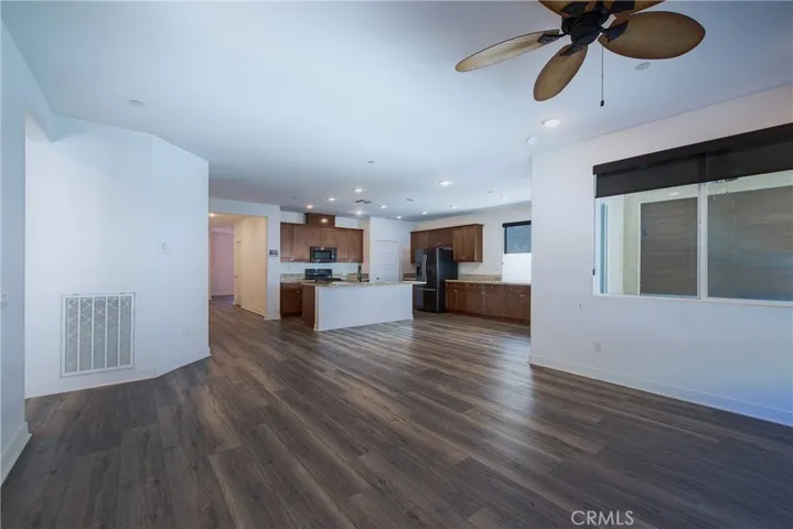 Living room looking into kitchen