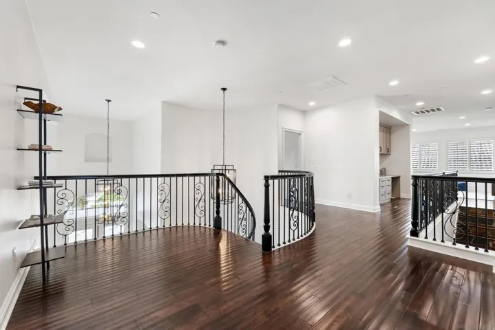 Landing area at top of both sets of stairs