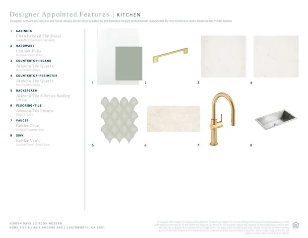 Designer Appointed Features - Kitchen - Zircon Modern - Homesite 8 - Hidden Oaks
