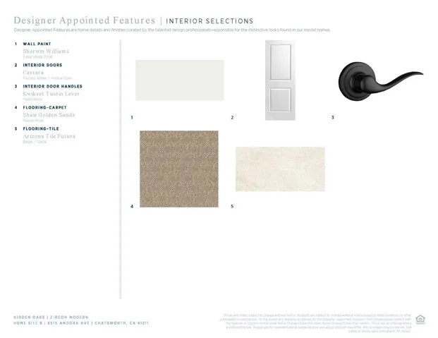 Designer Appointed Features - Interior Selections - Zircon Modern - Homesite 8 - Hidden Oaks