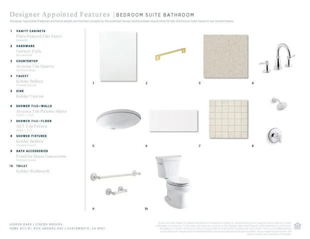 Designer Appointed Features - Bedroom Suite Bathroom - Zircon Modern - Homesite 8 - Hidden Oaks