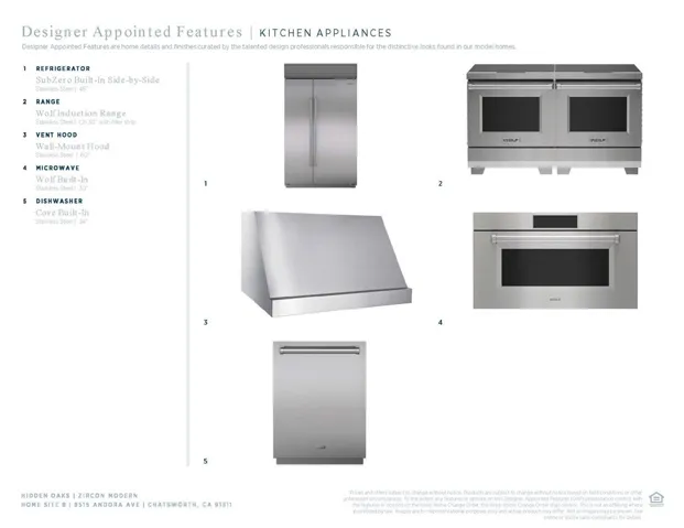 Designer Appointed Features - Kitchen Appliances - Zircon Modern - Homesite 8 - Hidden Oaks