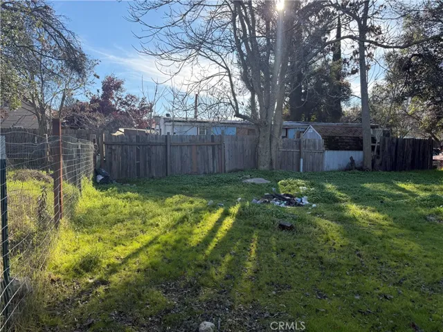 Back right corner of lot