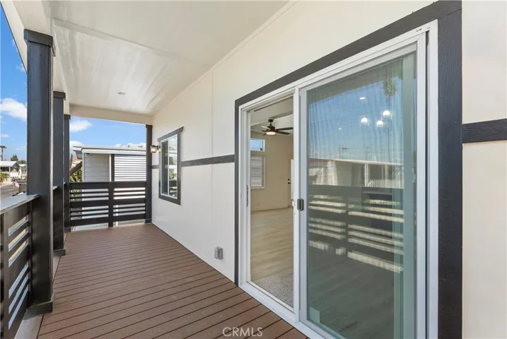 Wrap around deck with sliding glass door