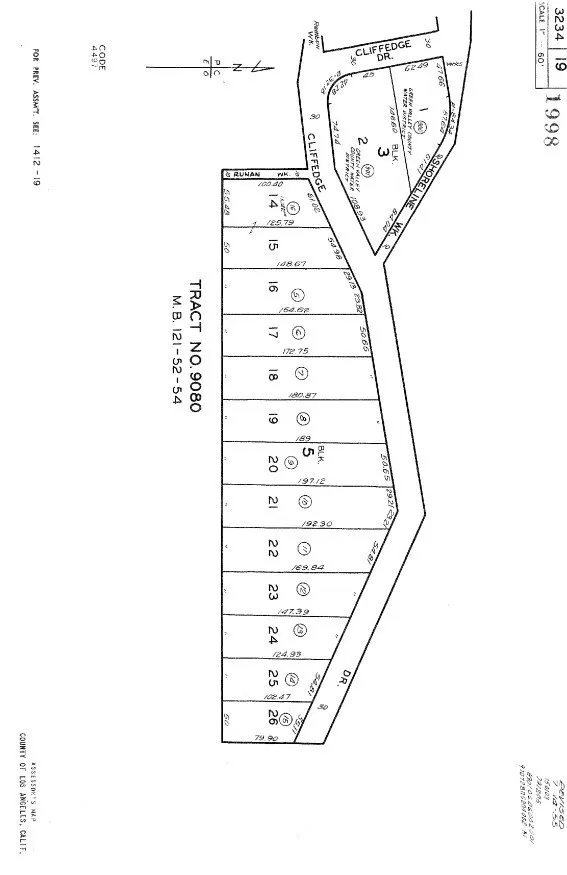 Cliffedge Drive Plat Map