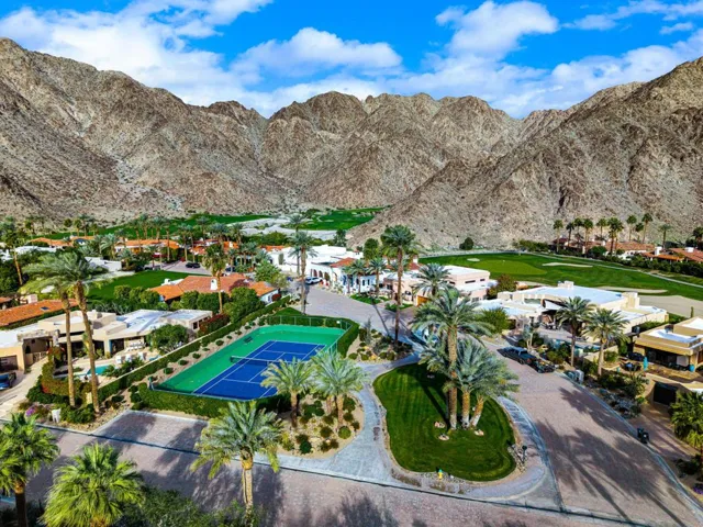 aerial view of Enclave tennis court